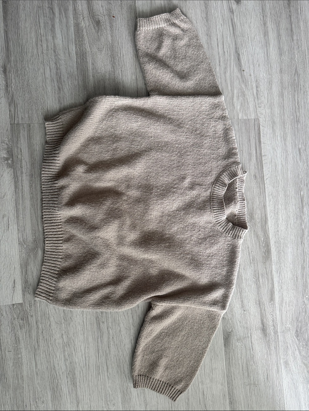 Cozy Neutral Crewneck Sweater - Beige